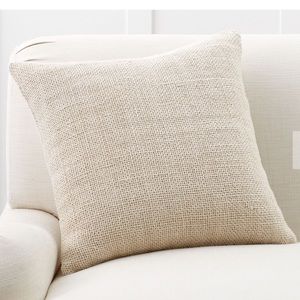 Pottery Barn Faye Textured Linen 20" Pillow Covers Flax
